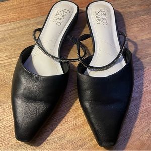 Mules - Low, Franco Sarto, Leather, Black, 8.5 women